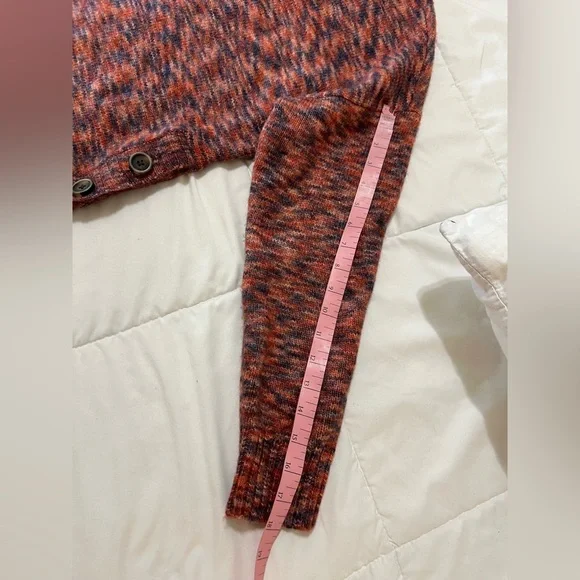 Madewell Birchmont Side-Button Pullover Sweater In Spacedye Sangria size L - Picture 7 of 11